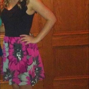 Black and Pink Floral Dress